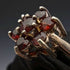 British Vintage Jewelry Garnet Sterling Silver Ring